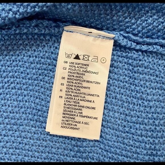 H&M Ribbed Knit Waterfall Cardigan Cauliflower Blue S - Picture 4 of 7